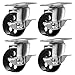 Online Best Service 4 Large All Steel Swivel Plate Caster W Brake Lock Heavy Duty 3.5" Wheel