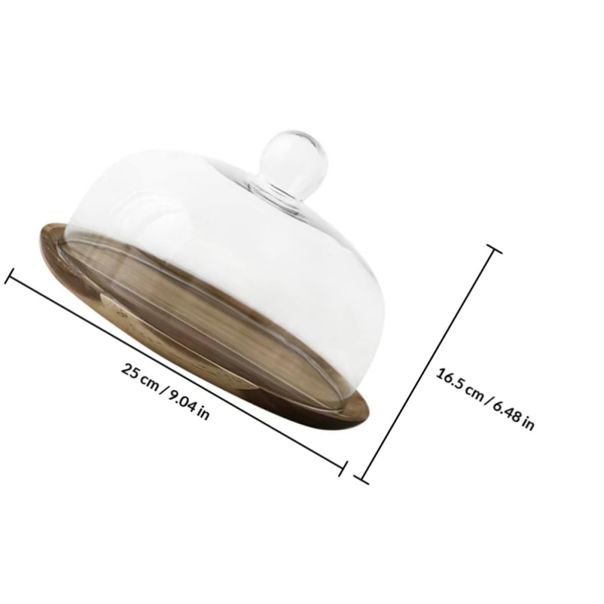 Bandeja para Vidrio Postres Cúpula de Madera de Tartas | Boda y Cumpleaños, Exhibe Cupcakes y Galletas, Uso en Mesa de Servicio