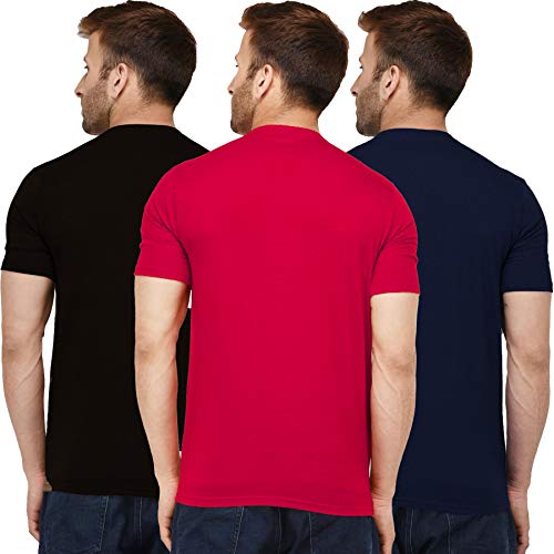 Image of Solid Men Half Sleeve Round Neck T-Shirt (Pack of 3)
