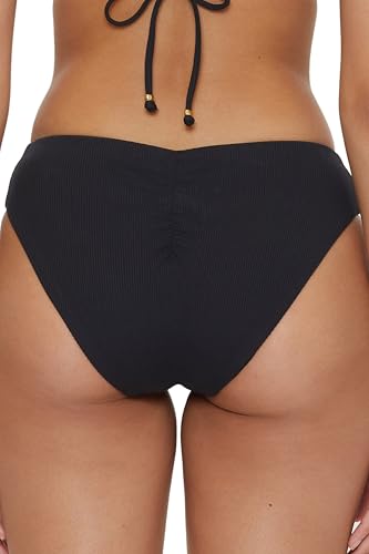 BECCA Women's Standard Modern Edge Shirred American Bikini Bottom, Cheeky Coverage, Swimwear Separates3