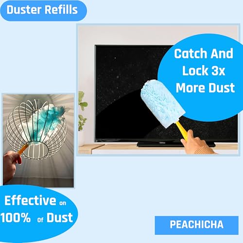 Image of 360 Degree Dusters Refills,Heavy Duty Duster Refills, Disposable Replacement Head for Cleaning, Multi Surface Refills, 30 Count Blue