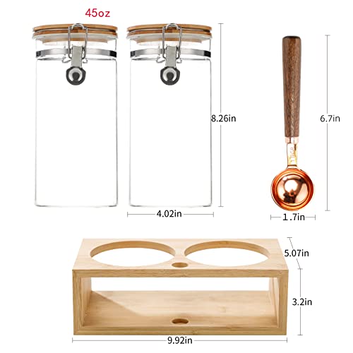 Dydqxch Coffee Containers For Ground Coffee,2×45Oz Coffee Canister With Air Tight Locking Clip, Ground Coffee Storage Coffee Beans Storage Coffee Jar With Spoon&Shelf For Ground Coffee Sugar Cube Tea #TOP1