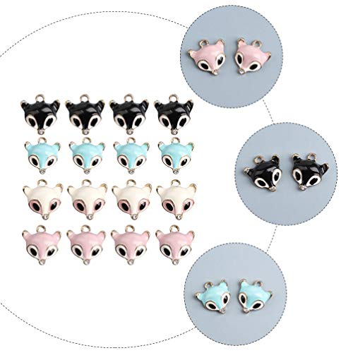 EXCEART 40 Pcs Animal Liga Charme Liga Esmalte Fox Pingentes Diy Artesanato Suprimentos Charms Metal