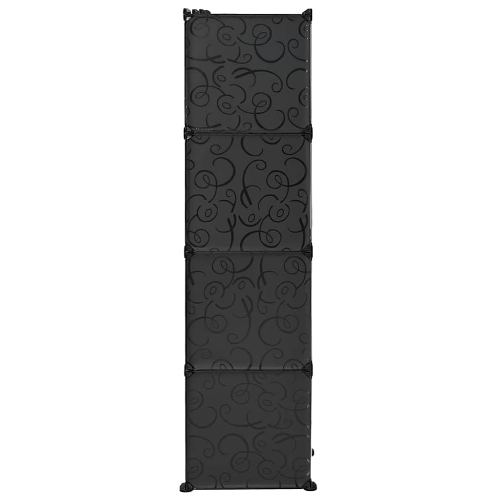 Armoire modulaire 9 compartiments 109x36,5x143 cm noir et blanc