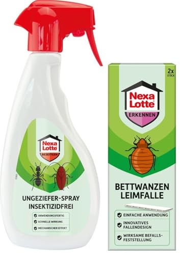 Preisvergleich Produktbild 500ml Nexa Lotte® Ungeziefer-Spray Insektizidfrei + Nexa Lotte® Bettwanzen Leimfalle (2Stk)
