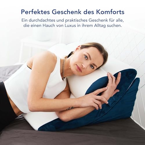 Keilkissen 4-teiliges Ergonomisch Kissen-Set | 12 in 1-Multifunktionsdesign mit Ebnehmbarem & Waschbarem Bezug zum Schlafen und Lesen