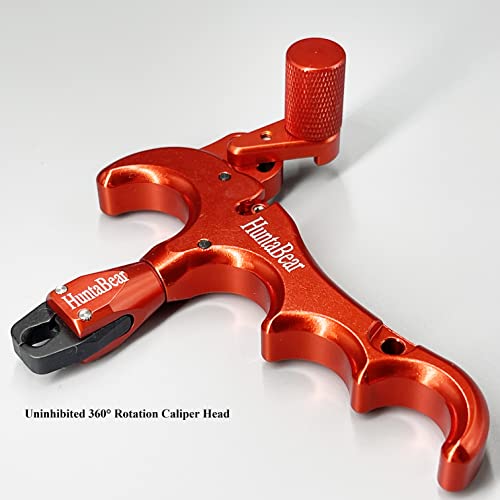Huntabear Bow Release For Compound Bow, 4-Finger 360° Rotate Caliper Thumb Release Archery Accessories (Red) #TOP3