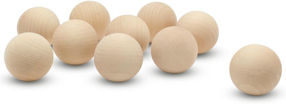 2-1/2 in Wooden Birch Balls, 25pk