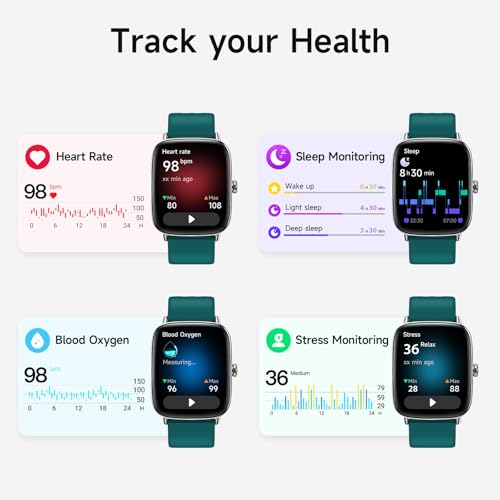 Image of Smart Watch for Men Women, 1.85 inch HD Smartwatch Compatible iPhone /Samsung /Android (Answer /Make Calls), 100+ Sport Modes Fitness Tracker with Heart Rate /Sleep /Step Monitor, IP68 Waterproof, 2 Bands