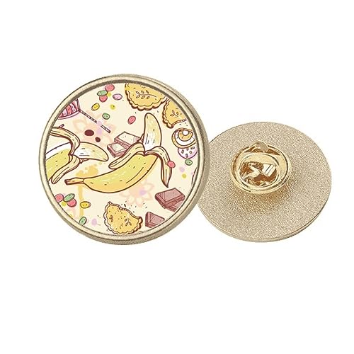 Broche ronde banane en métal doré taille M pour accessoiriser vos vêtements