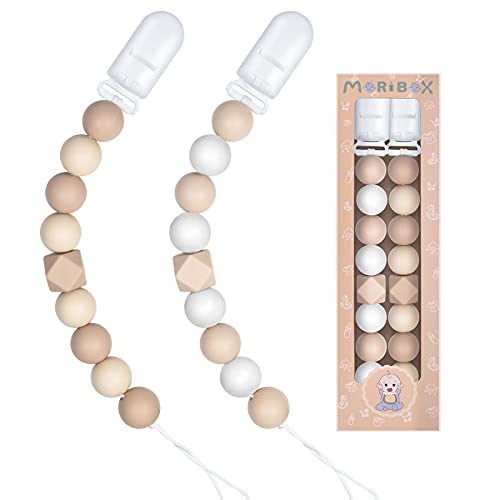 Image of Pacifier Clips for Baby Boys Girls (Beige)