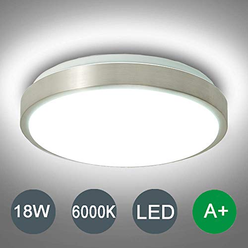 Kambo Plafon Led de Techo LED Lámpara de Techo Moderna Plafón Techo Led Redondo Lente Para Techo y Pared 18W 1800LM 6000K Para Habitacion Cocina Sala de Estar Dormitorio Pasillo Comedor Balcón etc