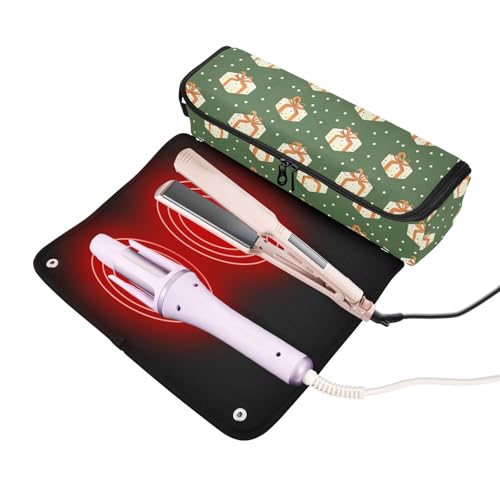 Bolsa de viaje resistente al calor para herramientas de cabello Marble New Year, organizador portátil para planchas, rizadores y accesorios de cuidado capilar miniatura 2