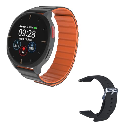 Audar E2 Montre Connectée Senior au Quotidien avec SOS et Détecteur de Chute Bracelet M