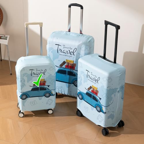 Image of HOKIPO Suitcase Covers for Trolley Suitcase, 220gsm Durable and Washable, Small (18-19inch) - Road Trip (AR-6343-D13)