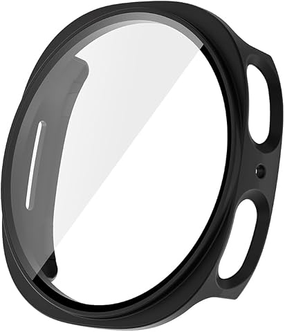Zore Galaxy ile uyumlu Watch 8 40mm Sert PC Kasa ve Ekran Koruyucu Watch Gard 38 Siyah