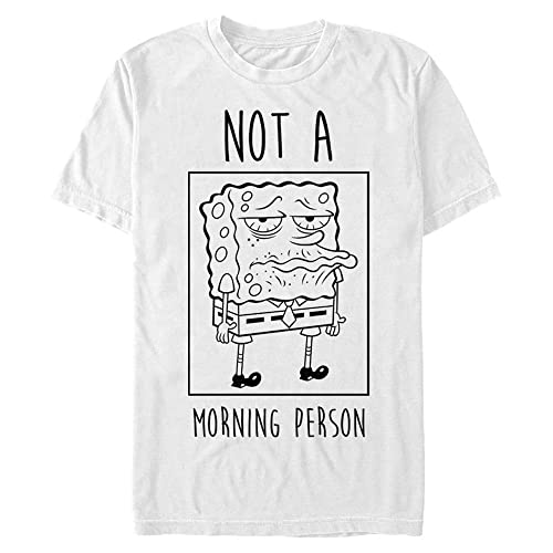 Nickelodeon Men's Not a Morning Person T-Shirt, White, 5XL Big Tall