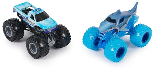 Monster Jam - Pack de 2 Véhicules Die Cast 1:64 - Véhicules Authentiques Monster Trucks Officiels À Collectionner Echelle 1:64 - Jouet Enfant 3 Ans et + - Modèle Aléatoire