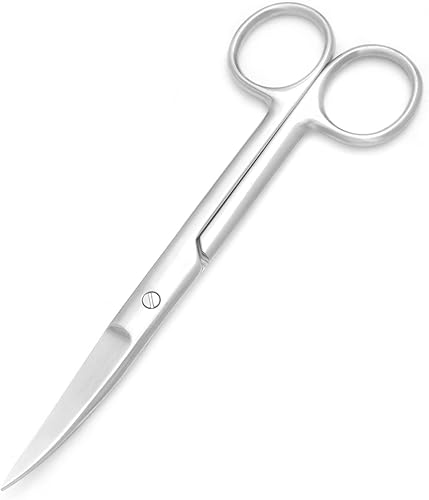 Miniatura 5 de Tijeras profesionales de 5.5 pulgadas afiladas de acero inoxidable para suministros de manualidades (rectas, plateadas)