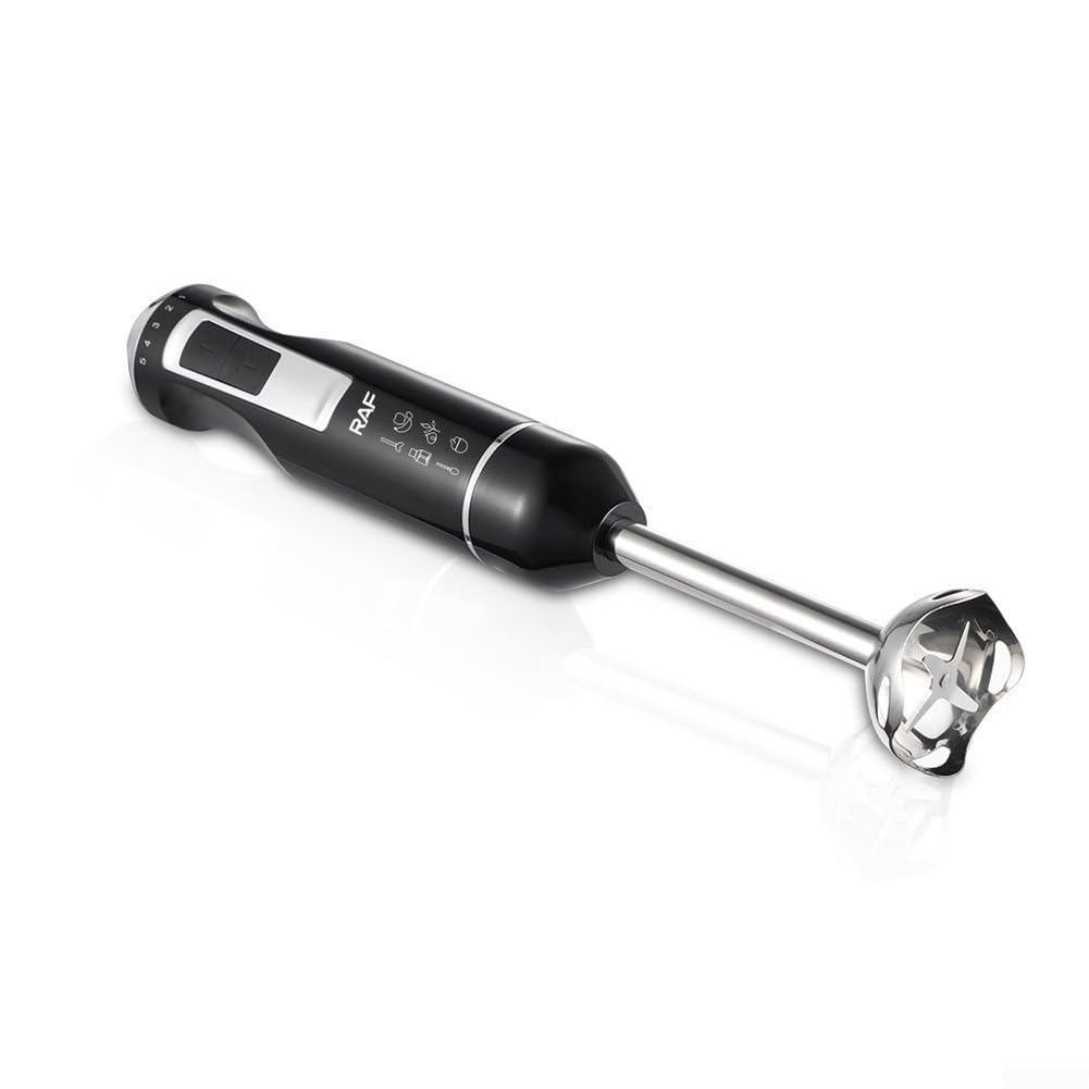 a per immersione 1600W 4-in-1 con Turbo per Zuppe e Purea - Mixer Elettrico Acciaio per Carne e Verdure - Set Completa 34cm