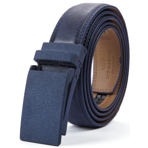 Image of Marino Avenue Ratchet Belt for Men. Adjustable Leather Dress Belt with 38 Easy to Click Into Place Ratchet Closures.