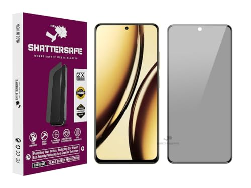 Image of Anti-Spy Privacy Tempered Glass Compatible For Realme Narzo 80x 5G [Pack of 1]. 9H Hardness, Anti-Scratch, Edge-to-Edge Protection With Easy Installation Kit & Case Friendly Fit.