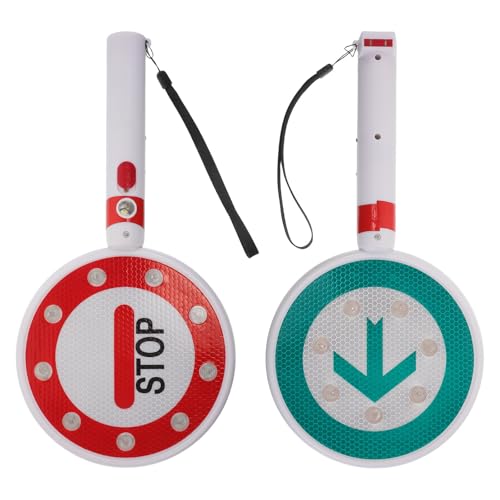 Señal de Stop LED Portátil Veemoon con Asa para Control de Tráfico