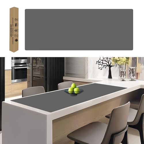 Image of 49.2''x15.7''(125cmx40cm) Extra Large Silicone Mat, Silicone Mats for Kitchen Counter, Heat Resistant Mats, Kitchen Island Countertop Protector, Waterproof Placemat, Dark Gray