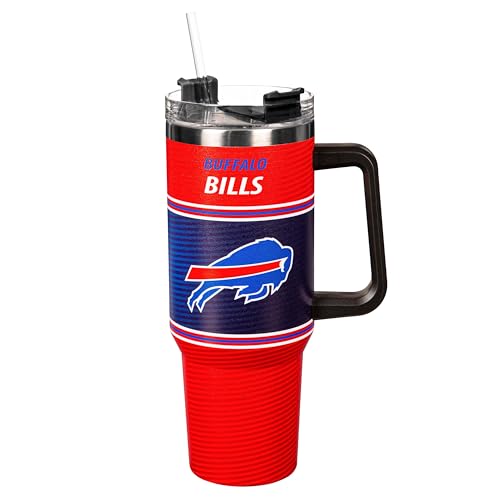 NFL Buffalo Bills Stainless Steel Tumbler with Handle and Straw,