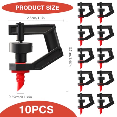 Image of HASTHIP 10Pcs Drip Irrigation Kit, 360 Rotatable Drip Irrigation Sprayer Tips, Screw -in Micro Sprinklers Nozzles DIY Slow Irrigation Spray Sprinklers for Garden, Lawn, Greenhouse Watering System
