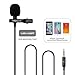 AUFGELD Professional Lavalier Lapel Omnidirectional Condenser Microphone Compatible with iPhone Android Windows Smartphones Clip On Interview Video Voice Podcast Noise Cancelling Mic Vlogger LM-1P