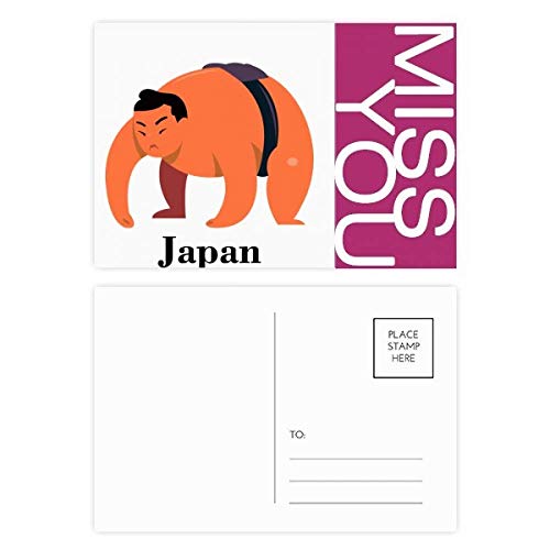 Cartes postales Sumo japonaises 20pcs pour collection et merci