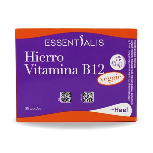 Essentialis Hierro Vitamina B12 Veggie-Con hierro, ácido fólico, vitamina B12 y vitamina C-Acción...