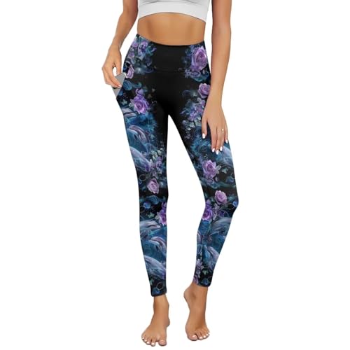 DISNIMO Women High Waisted Yoga Leggings with Pockets Plus Size Workout Pants Wide Leg2