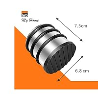 HRB Türstopper Edelstahl hoch massiv 4 Stück - Schwerer Türstopper Boden mit modernen Design, Door Stopper versehen mit Gummiring zum Schutz der Türen (Silber) – Ansicht 4