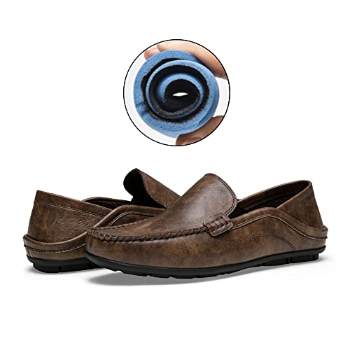 Vostey Men's Loafers & Slip-Ons Leather Casual Loafer Lightweight Driving Slip On Shoes For Men (Bmy3035 Darkbrown 10.5) #TOP3