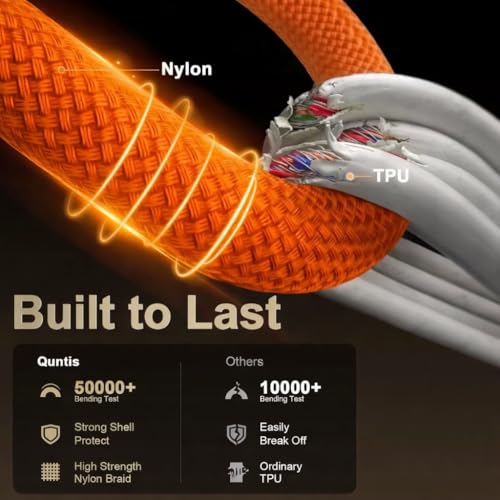 Image of iPhone Charger Cable(MFi Certified) Type-C 1M Nylon Braided Cable Compatible with iPhone 17 /17 Air /17 Pro /17 Pro Max /16 /16 Plus /16 Pro /16 Pro Max /15 /Samsung S25 /S24 /S23 /Laptop /Tab|60W Fast Charging