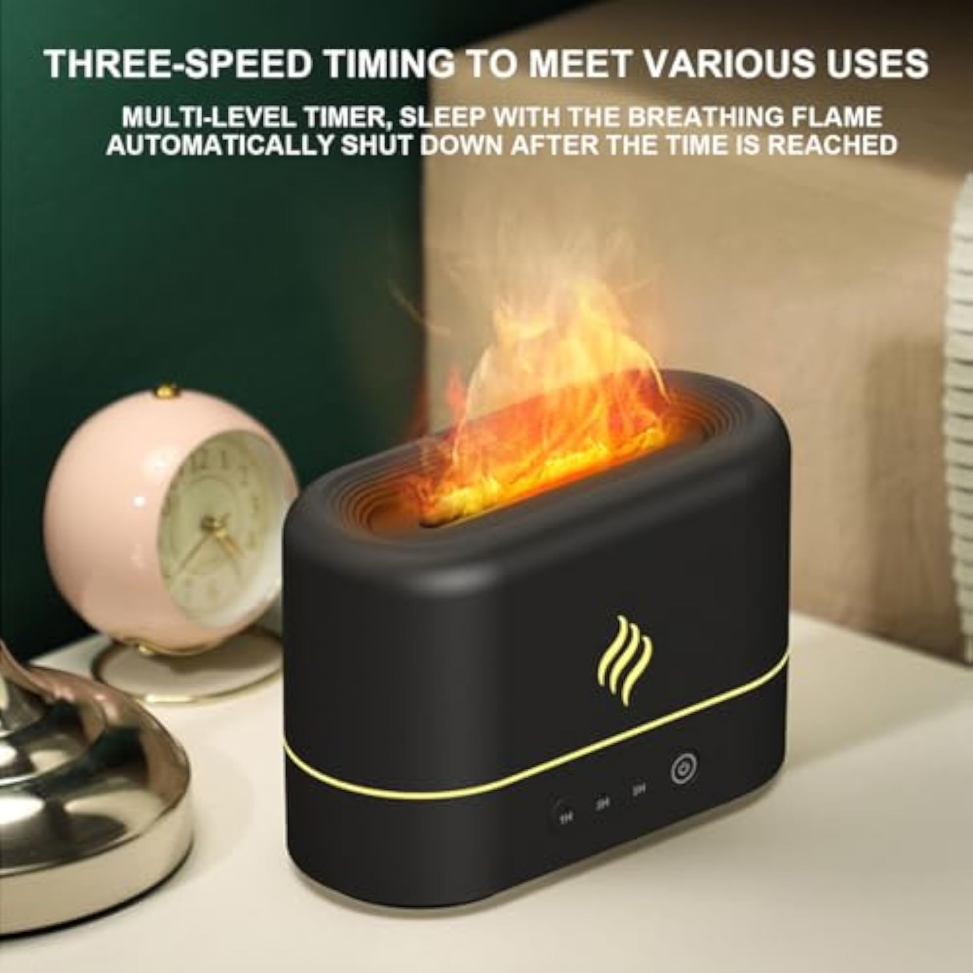 F FABOBJECTS Flame Diffuser Humidifier, Mist Scent Diffuser