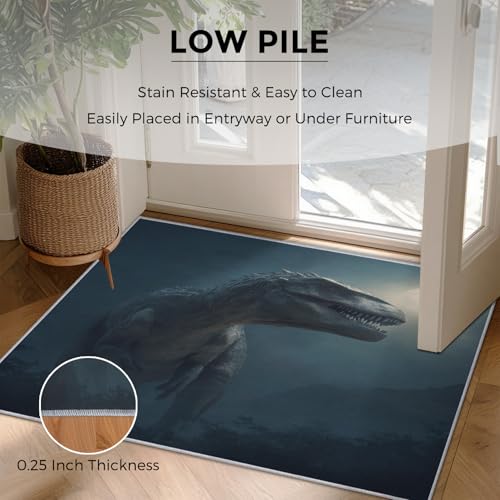Tapis de salon dinosaure facile à nettoyer pour chambre d'enfant - 3