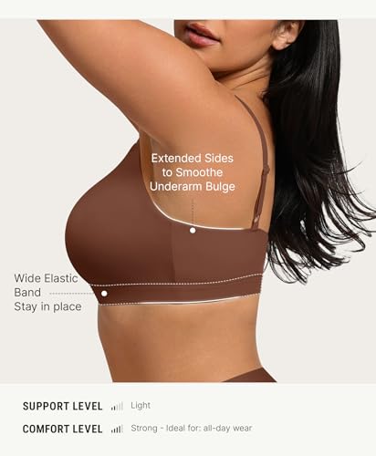 Image of FeelinGirl Seamless Bras Wireless Bralettes for Women, No Wire Unlined Comfort Soft for Sleep, Everyday Bras