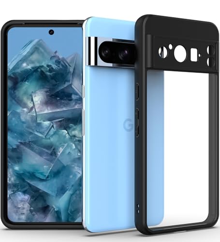 Image of KAPAVER for Google Pixel 8 Pro 5G Back Case[Anti-Fingerprints ][Anti-Scratch] Frosted Translucent Shockproof Slim Cover (Black)