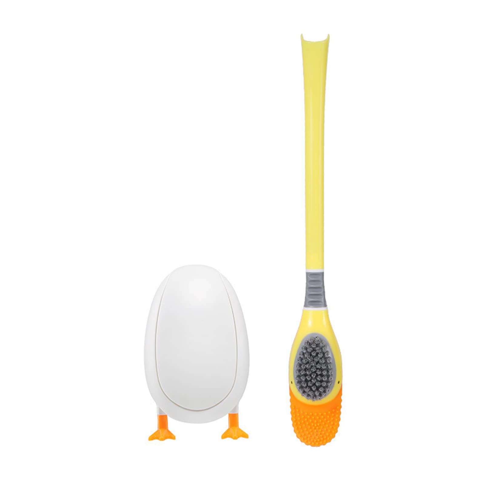 KANGQL Toilet Brush, Duck Shape Silicone Toilet Brush Bathroom Toilet Bowl Scrubber Brush with Storage Box Bristles Bathroom Accessories