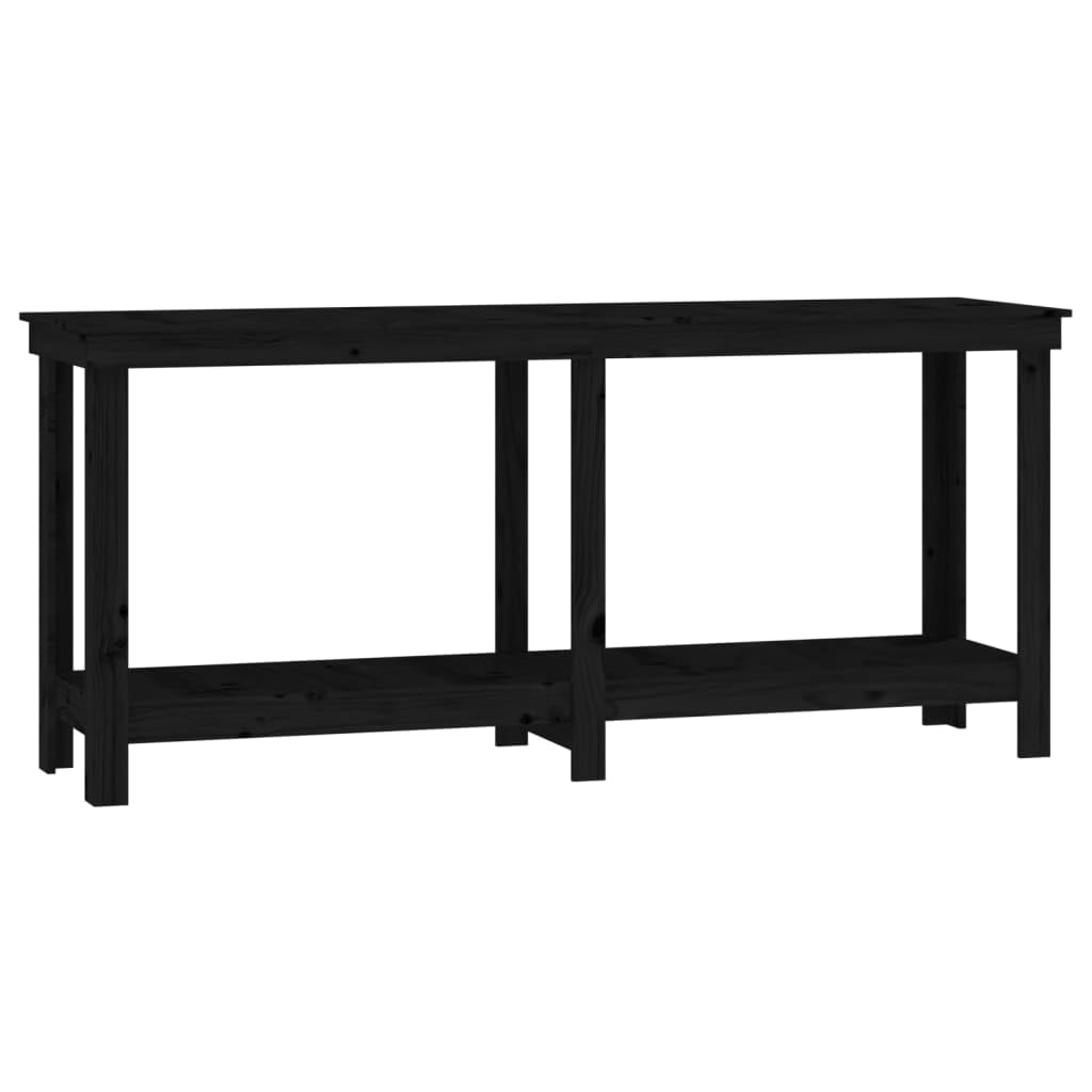 Banco de trabajo robusto con estante de madera maciza de pino, práctico banco de trabajo de pino para el garaje, madera maciza de 80 x 50 x 80 cm, mesa de trabajo con espacio para herramientas