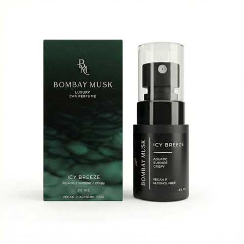Image of Bombay Musk Icy Breeze Luxury Car Perfume | Long Lasting Car Fragrance & Car Freshener | Alcohol Free & Plant Based | 60+ Days | 200+ Sprays | Perfume for Car