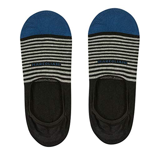 Mens Invisible Touch Stripe Pima Cotton Original Socks (One Size) Black