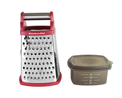 KitchenAid Gourmet 4-Sided Stainless Steel Box Grater with Detachable Storage Container