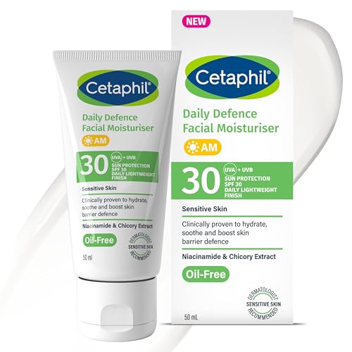 Cetaphil Daily Defence SPF for Sensitive Skin SPF 30 Moisturiser/SPF 50 Mineral Sunscreen Packaging May Vary