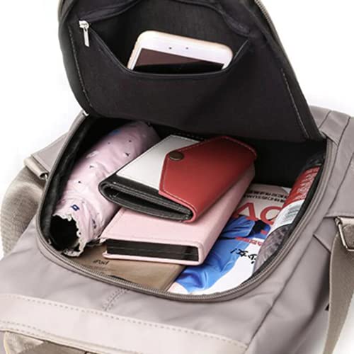 Mochila Feminina Nylon Alça de Ombro Arqueado Bolsa Mulheres Morashop (Cáqui)
