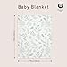 GLLQUEN BABY Blankets for Unisex Boys Girls, Muslin Cotton Front Soft and Breathable, and Dotted Fleece Backing, Printed Bed Nursery Minky Blankets for Toddler Newborn, Greenery, 30 x 40 inches