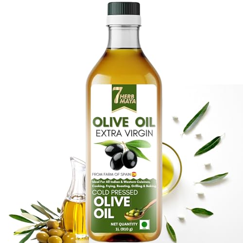 7HerbMaya Olive Oil Extra Light Daily Cooking | | Recommendable for Roasting, Frying, Baking All type of Cuisines|Cold Pressed & 100% Pure|Rich In Antioxidants|Ideal For Low Heat Cooking,Grilling,Salad Dressing|Promotes Heart Health,Skin & Hair Care